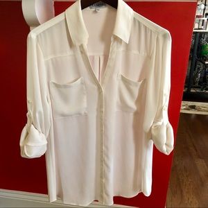 2 Express  shirts black and cream color